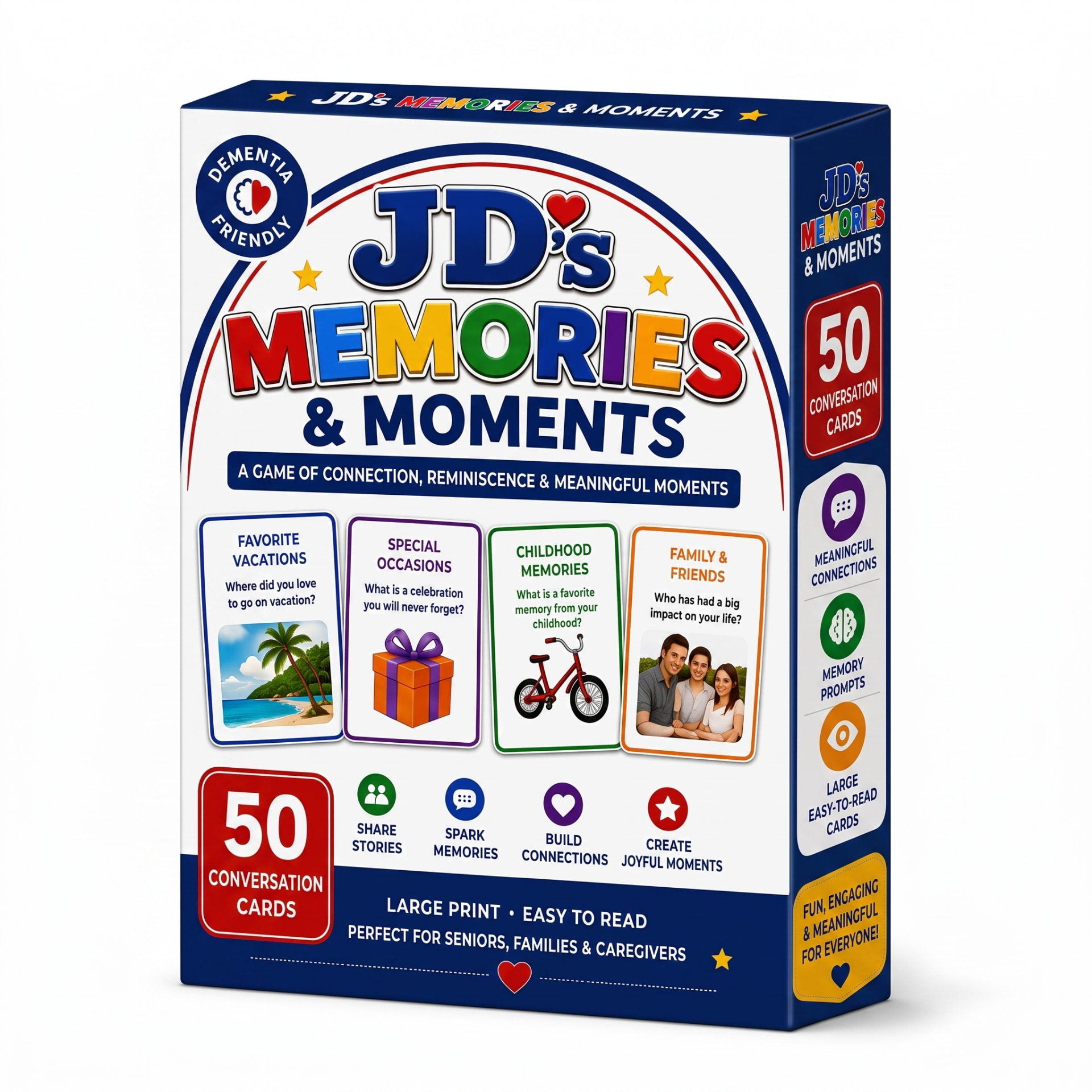 JD's Memories and Moments box, 50 conversation cards
