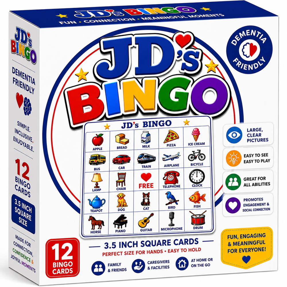 Bingo box, dementia-friendly picture bingo with 12 cards